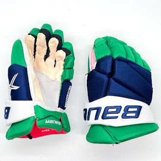 Bauer Vapor 1X Lite - Gant NHL Pro Stock d'occasion - Nino Niederreiter (Bleu/Vert/Blanc)